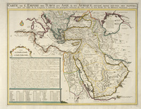 Carte de L'Empire des Turcs en Asie & en Afrique: divisé dans toutes ses papties : avec une table de la longitude & latitude des principales positions de cette carte: le tout dressé sur les mémoires nouveaux