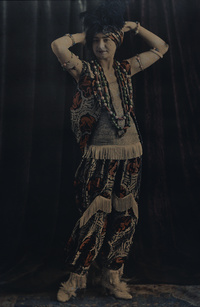 Studio portrait of a woman in oriental costume