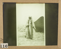 Portrait of a Bedouin tribesman in front of his tent