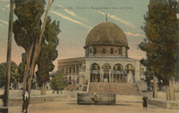 Jérusalem. Vue de la Mosquée Omar avec son JardinJerusalem: view of the Mosque of Omar and its garden