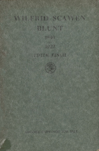 Wilfrid Scawen Blunt: 1840-1922