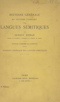 Histoire générale et système comparé des langues sémitiques