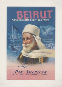 Beirut: Punto d'incontro dell'Est con l'Ovest. Pan American. La linea aerea più esperta del mondoBeirut: Where East meets West. Pan American. World's Most Experienced Airline