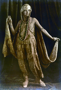 Studio portrait of a woman in oriental costume