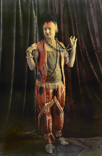 Studio portrait of a woman in oriental costume