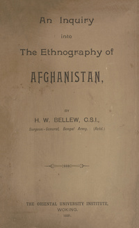 An inquiry into the ethnography of Afghanistan