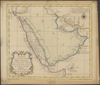 Carte de la Coste d'Arabie, Mer Rouge, et Golfe de Perse