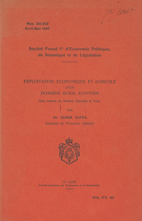 Exploitation economique et agricole d'un domaine rural Egyptien